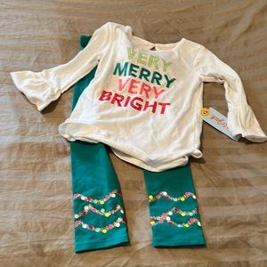 4T Girls Very Merry Very Bright Christmas Outfit
